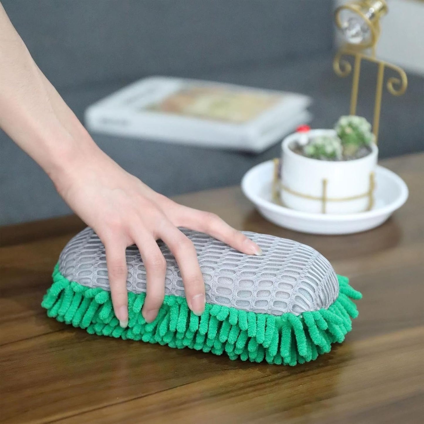 Sponge Car Wash, Purpose Detailing Pads, 10 x 4.92 cm Large Scrubber Sponge, Soft Non Scratch, Highly Absorbent Material for Vehicle Glass Kitchen Cleaning Use