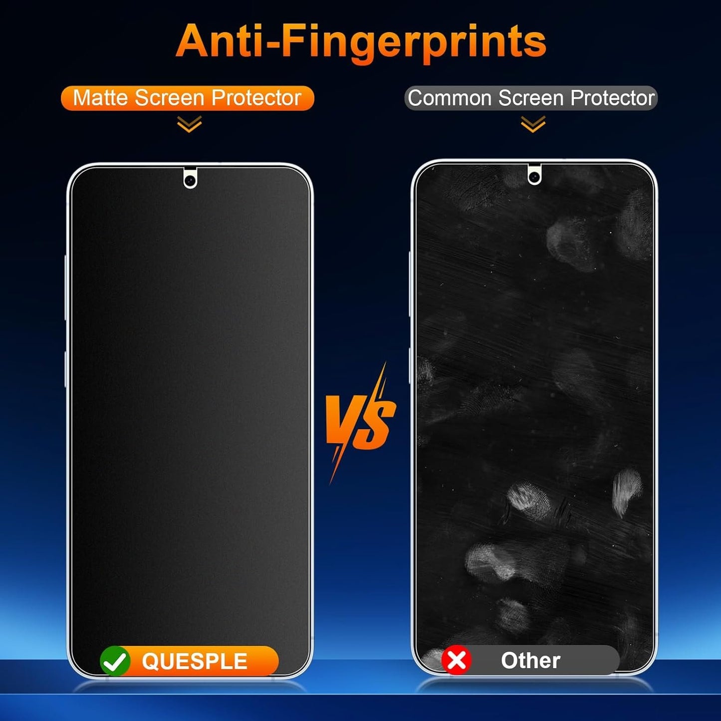 QUESPLE 2 Pack for Samsung Galaxy S25 Matte Privacy Screen Protector [Not Glass], 360° Anti-Spy, Anti-Scratch, Anti-Glare, Support Fingerprint Unlock