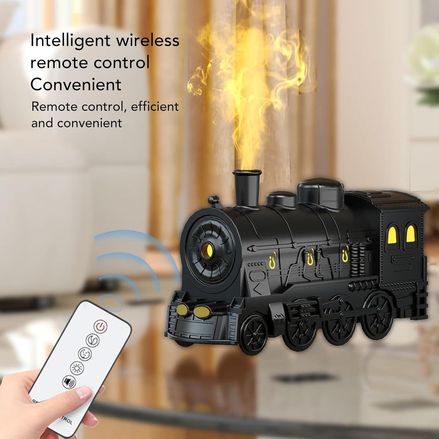 Aromatherapy Diffuser with Colorful Night Light for Bedroom, Essential Oil Diffuser for Home, Train Cool Mist Humidifier, Air Humidifier Diffuser Train Diffuser with Remote Control