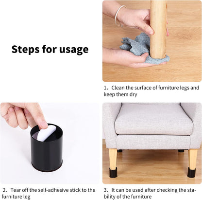 RCHYFEED Furniture Legs Raises Bed by 5 cm, Steel Bed and Sofa Riser, Durable and Space-saving, Self Adhesive 4 PCS Feet for Bed Lift 2 Inches Height to Beds, Sofas, Cabinets