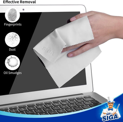 MR.SIGA - Microfibre Cleaning Cloths for Lenses, Glasses, Screens, Tablets