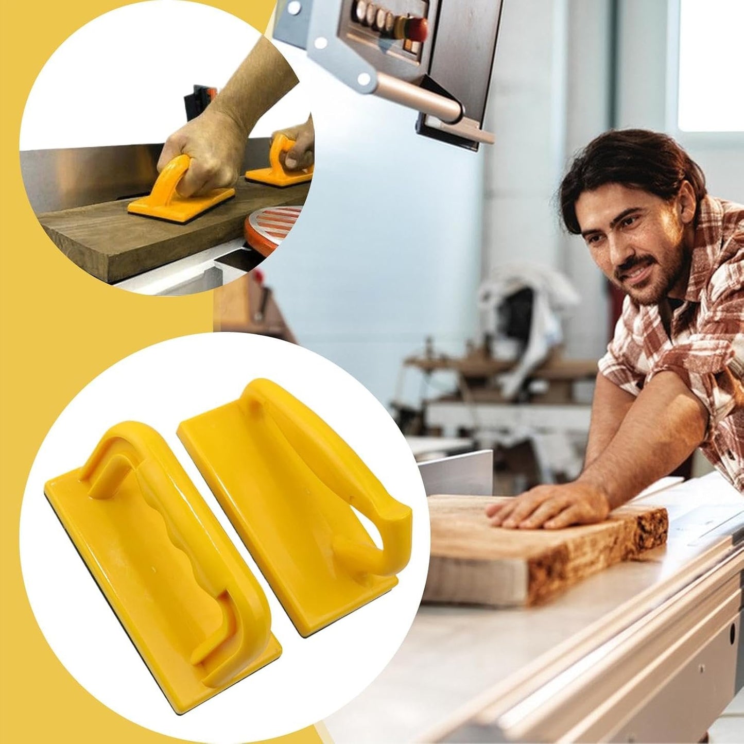 Push Block for Table Saws | Safety Ergonomic Push Stick Woodworking Push Block | Reduce Kickback Non-Slip WoodWorking Tools Safety Accessories for Table Saw