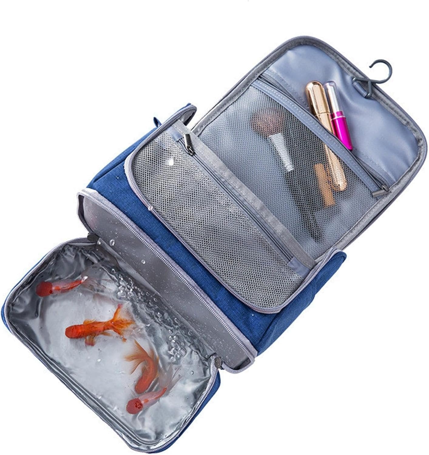 Toiletry Organizer Bag | Waterproof Travel Bag | Compact Travel Toiletry Bag | Spacious Travel Hygiene Bag | Cosmetic Organizer for Travel | Toiletry Kit for Travel | Travel Makeup Bag, Navy Blue,