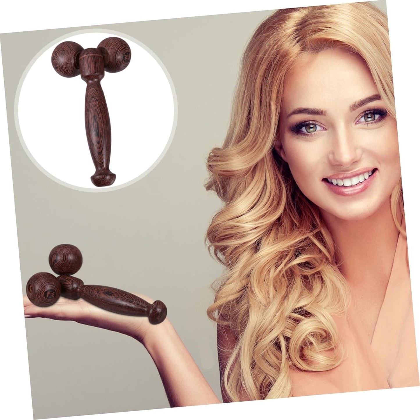 BCOATH Elegant Wooden Face Massager Portable for Body Face Arms Legs Aging Skin Tightening Tool