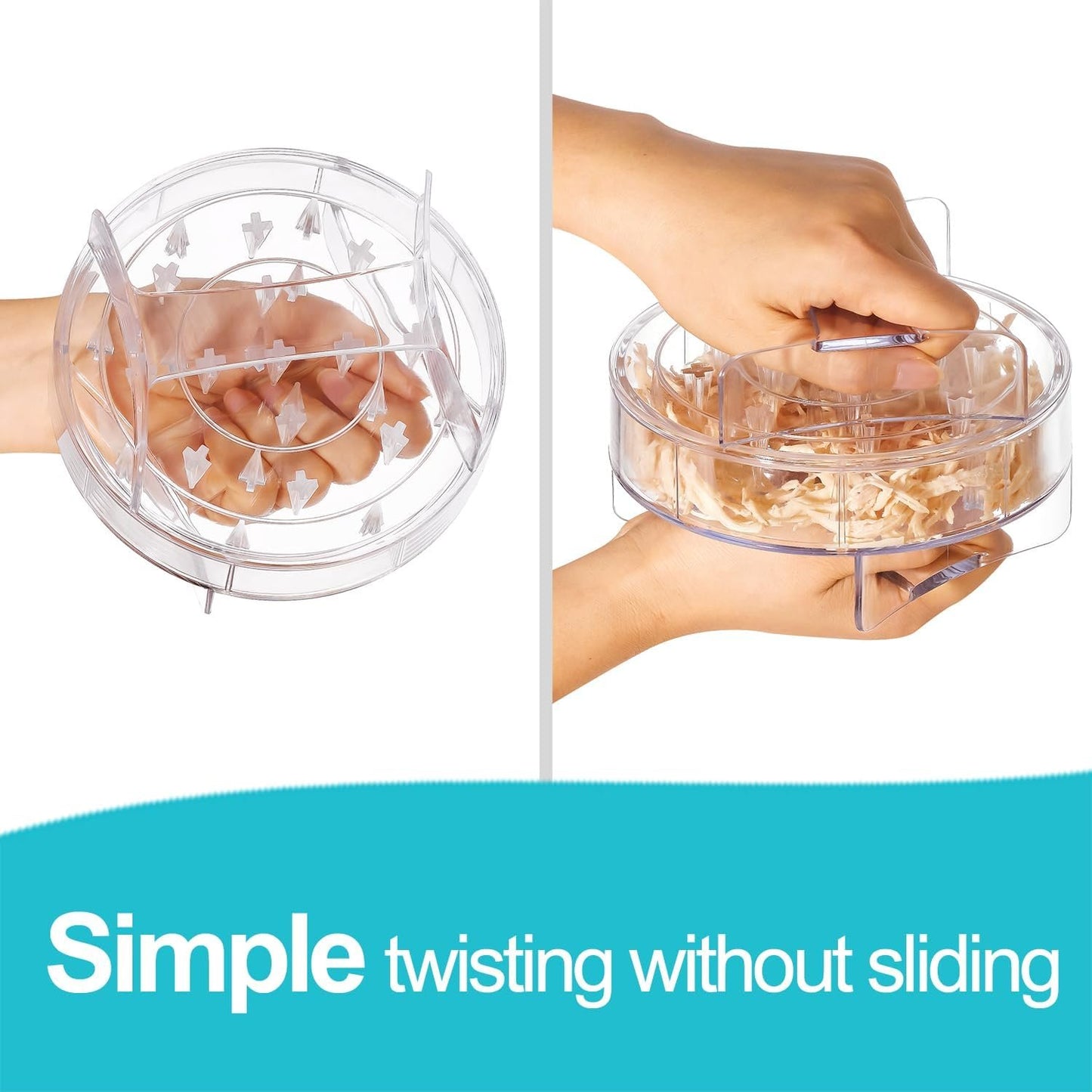 Chicken Shredder - Meat Shredder, Clear Chicken Shredder Tool Twist, Meat Shredder Tool Twist, Chicken Breast Food Shredded Tool Twist Grinder Machine for Dog and Cat Food Meal Prep