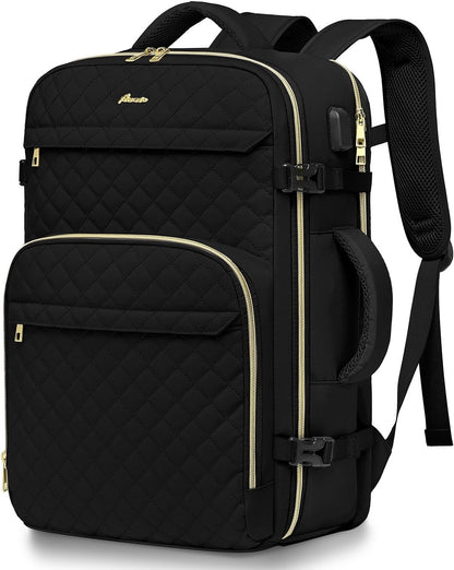 Carry on Women Travel Backpack: TSA Flight Approved Personal Item Backpacks Large 40L Waterproof Luggage Suitcase Backpack fit 17 Inch Laptop Weekender Overnight Traveling Bag with USB Charge