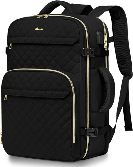 Carry on Women Travel Backpack: TSA Flight Approved Personal Item Backpacks Large 40L Waterproof Luggage Suitcase Backpack fit 17 Inch Laptop Weekender Overnight Traveling Bag with USB Charge