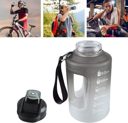 Large Capacity Water Bottle, 1500 ml Drinking Cup with Handle Plastic Drop Proof Sports Water Bottle Big Sports Capacity Drink Jug for Gym Travel Gradient Gray