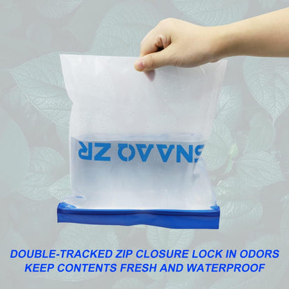 Odor Proof Storage Bags-9" x 10", Reusable Double-Tracked Zip Closure Barrier Storage Bags Lock in Odors Keep Contents Fresh and Waterproof, Large No-Odor Bear Bag fit Camping, Hiking, Water Sports and Home Organization（2 Pack）