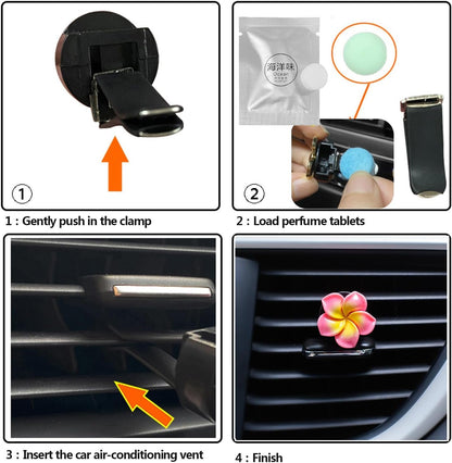 6 PCS Car Vent Air Freshener Clip Women Cute Car Decorations Accessories Pink Flower Car Interior Accessories (6 Pcs Egg Flower)