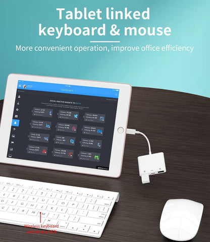 for Apple Certified Lightning Male to USB Female Adapter OTG and Charger Cable for iPhone 14 13 12 pro max 7 8plus for Ipad air A Camera Memory Stick Flash Drive Cord Converter Charging Splitter