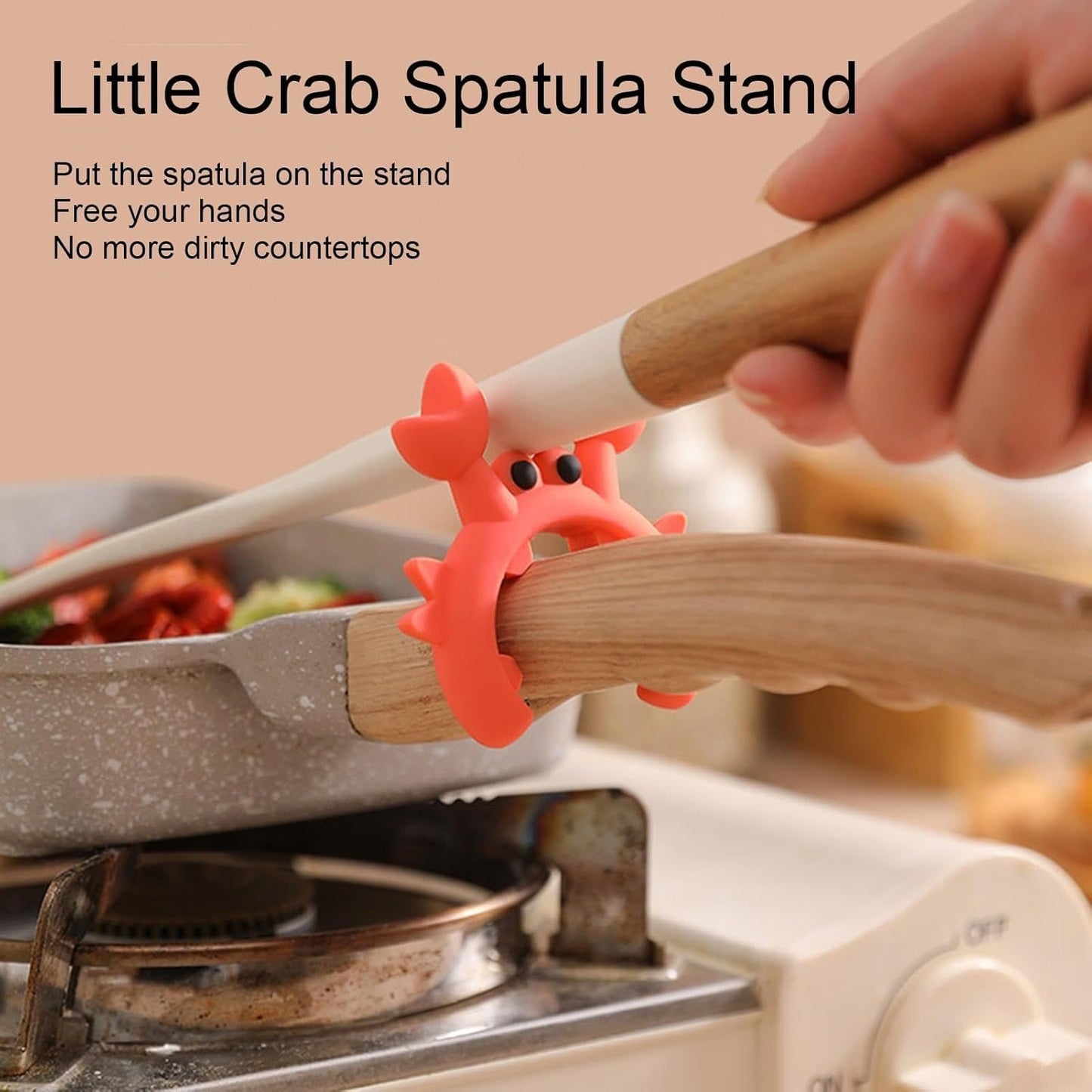 Shitafe Crab Utensil Holder, Silicone Spoon Rest | Silicone Utensil Holder for Kitchen Spoon | Spoon Rest with Clip for Pots, Kitchen Gadgets, Stand Up Ladle Holder
