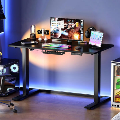 sogesfurniture 39.4" Height Adjustable Electric Standing Desk, Sit Stand up Desk Ergonomic Computer Desk with Memory Preset, Lift Motorized Desk Workstation for Office Home Work, Black