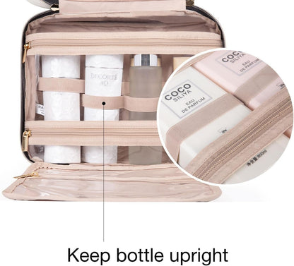 BAGSMART Toiletry Bag Travel Bag with Hanging Hook, Water-resistant Makeup Cosmetic Bag Travel Organizer for Accessories
