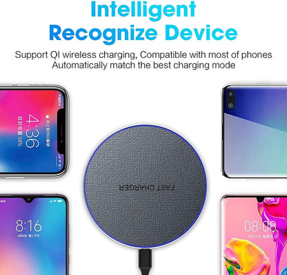 Wireless Charger Fast Wireless Charging Pad 20W Max Compatible with iPhone 11 12 13 14 15 16 Pro Max/Pro/XR/XS/8 Plus,Galaxy S24/S23/S22/S21/S20/Note 20/10, AirPods Pro etc. (No AC Adapter)