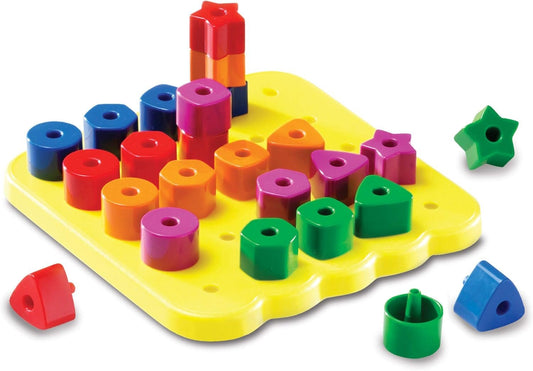 Learning Resources LER1572 Stacking Shapes Pegboard, Fine Motor Toy, 35 Piece Set, Ages 2+, LER1572