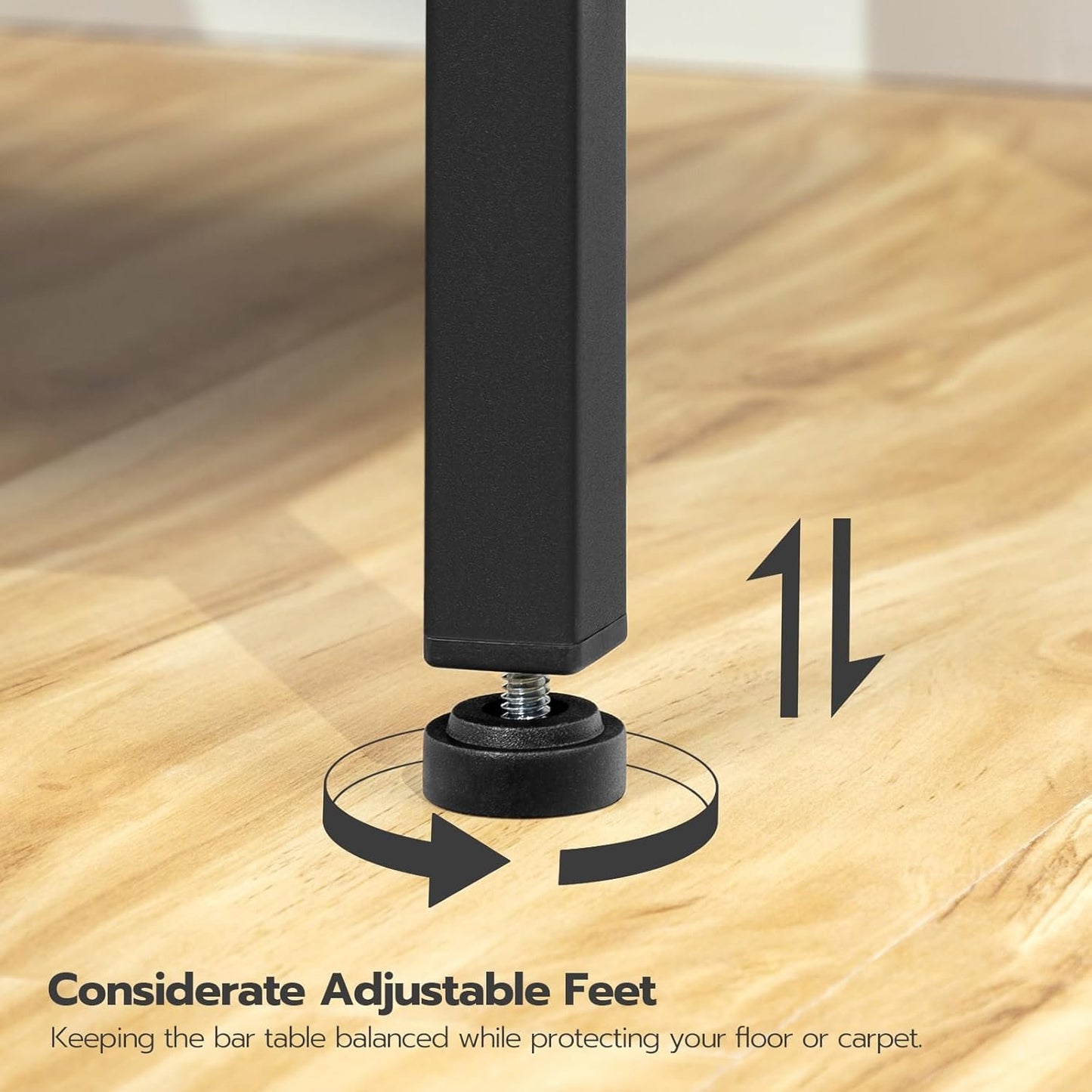 HOOBRO Bar Table, 120 cm Rectangular Pub Table, Tall Counter Height Pub Table, Long Color-Block Bar Tabletop, for Dining Room, Living Room, Bar, Pub, Rustic Brown and Black BF12BT01