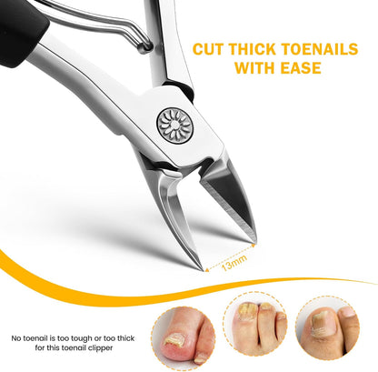 BEZOX Straight Toenail Clippers for Ingrown Toenail Prevention, Podiatrist Ingrown Nail Clippers for Thick Toenails, Ergonomic Finger Nail Clippers for Adults, Seniors, Men and Women