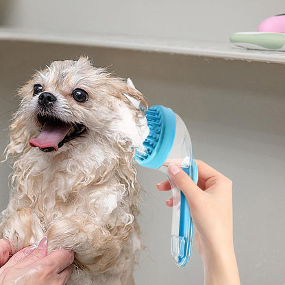 Dog Bath Brush - Soft Dog Shower Brush with Long Handle | Silicone Bristle Grooming Tool Cleaner Reusable Shower Accessories for Small Animals Long Short Hair