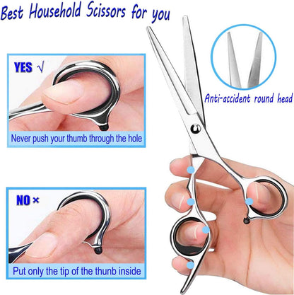 ESSOY Professional Hair Cutting Scissors/Shears (6.7-Inches), Stainless Steel Haircut Scissor with Fine Adjustment Screw for Home Salon,Barber Hairdressing Scissor for Women Men Kids