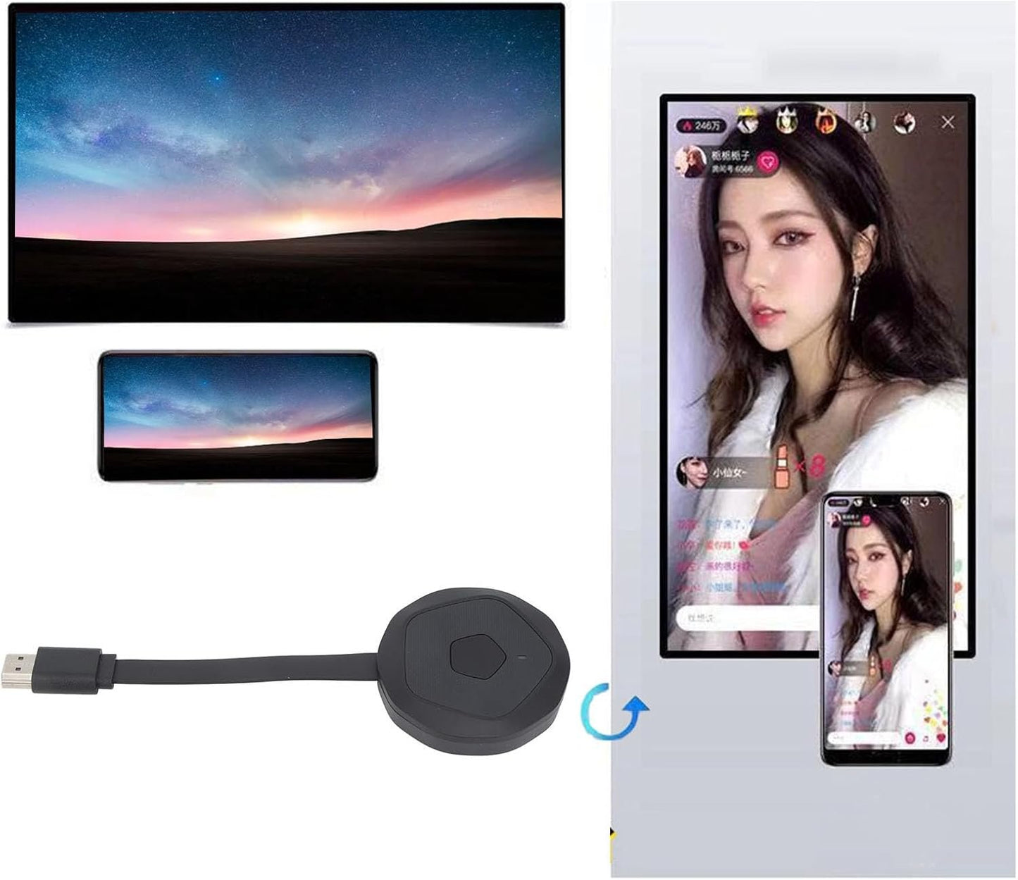 G28 Display Dongle Adapter, Support 4K 1080P Dongle TV Receiver Screen Mirroring Adapter for for Network Learning Entertainment