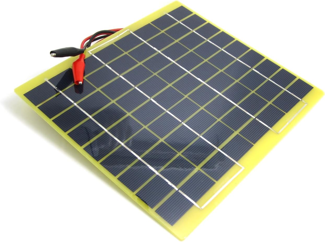 NUZAMAS Poartable Solar Panel Charger 5W 18V Power Car Battery 12V Recharge Alligator Clips Outdoor Camping Hiking Fishing Hunting Trips