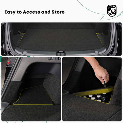 YHTAUTO 2 Pcs Trunk Side Organizer Storage Box with Lids Fit for Tesla Model Y Accessories 2022 2023 2024 Rear Trunk Storage Bins Flocking Waterproof Odorless (For 5-Seater, Not For 7-seat)