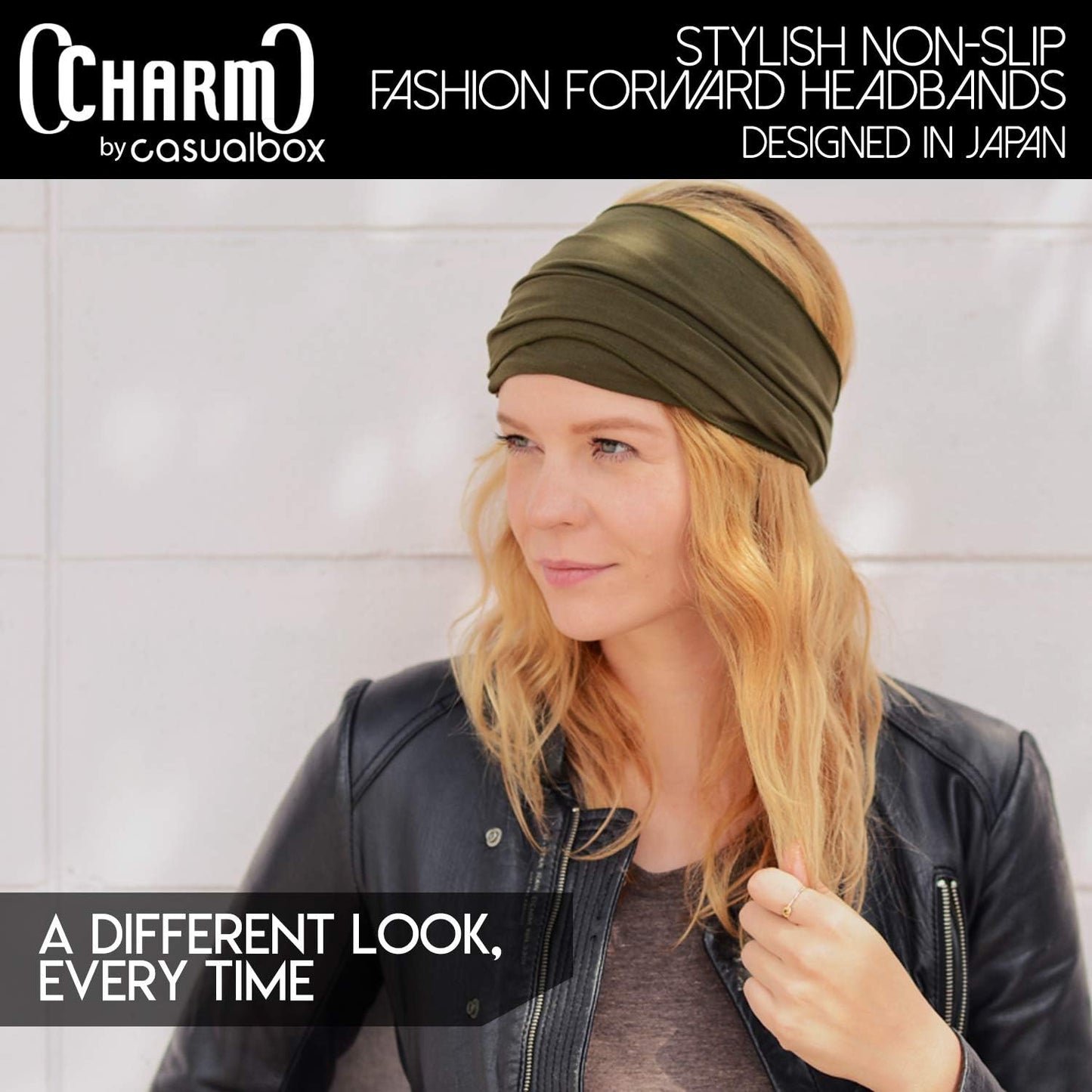 CHARM Mens Bandana Head Wrap - Womens Elastic Headband Japanese Long Hair Dreads Dark Grey