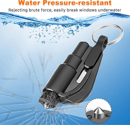 8 Pcs Glass Breaker Seatbelt Cutter, 2-in-1 Car Escape Rescue Tool with Car Window Breaker and Seat Belt Cutter, Mini Hammer Emergency Rescue Tool Keychain