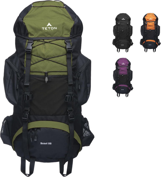 TETON Sports Scout 3400 Internal Frame Backpack; Great Backpacking Gear or Pack for Camping or Hiking