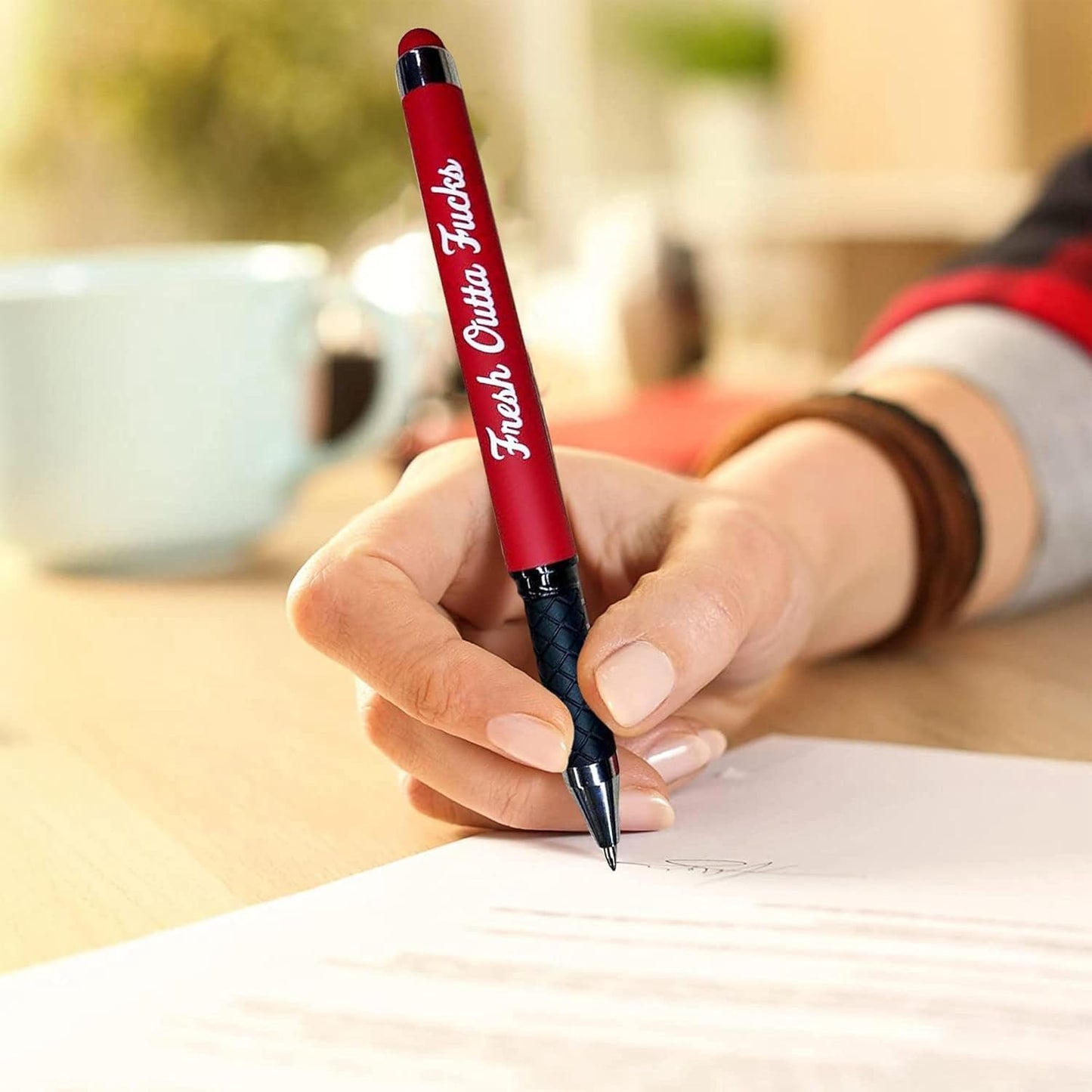 Gag Gifts Pad and Pen, Small Notepad and Pen Set, Fuck Note Pads Ballpoint Pens, Fucks to Give Office Supplies, Desk Accessories for Friends Coworkers Funny Christmas Gifts for Men Women (Black+Red)