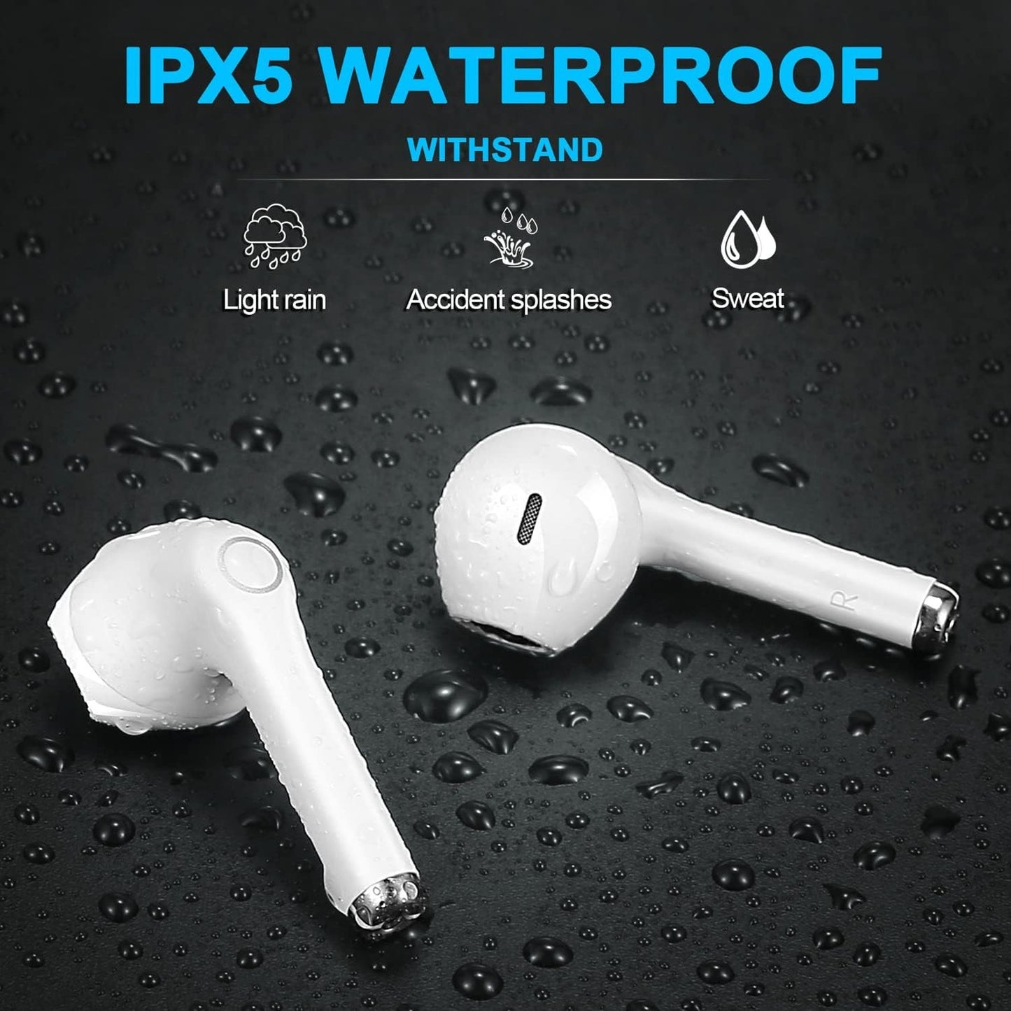 Wireless Earbuds, yobola Bluetooth Earbuds, IPX5 Waterproof Wireless Headphones Touch Control, Bluetooth Headphones 5.1 Built-in Microphone, 25 Hrs with USB-C Charging with Running/Fitness