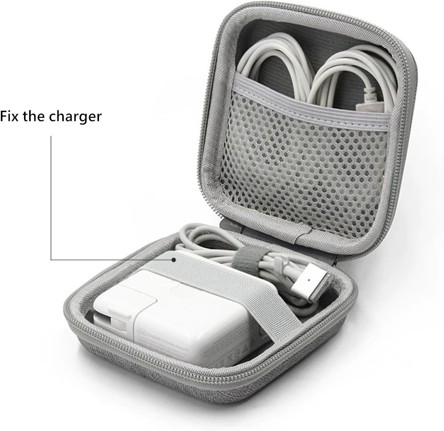 Charger Case for MacBook,Small Electronic Organizer Bag for New MacBook Air/Pro Power Adapter, Portable Pouch Travel Storage for Laptop Accessories, Magic Mouse, USB Drives, GoPro, Gadgets-Gray