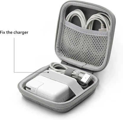 Charger Case for MacBook,Small Electronic Organizer Bag for New MacBook Air/Pro Power Adapter, Portable Pouch Travel Storage for Laptop Accessories, Magic Mouse, USB Drives, GoPro, Gadgets-Gray
