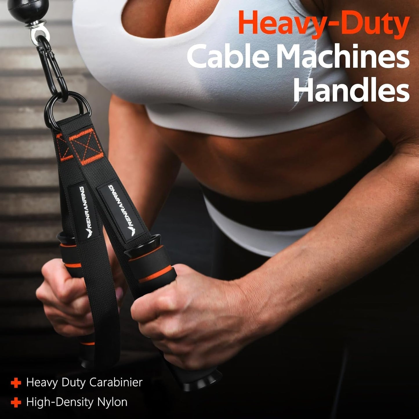 Gym Exercise Handles, Replacement Handle Attachments for Cable Machine Pulleys, Resistance Band and Strength Trainer, Pull Down Workout Accessories, Home Gym Add On Equipment