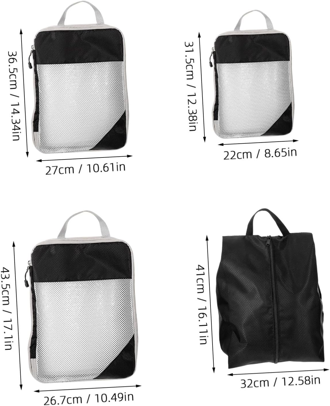 BESPORTBLE 4pcs Travel Storage Bag Expandable Compression Packing Cubes with Handles for Clothes Organization
