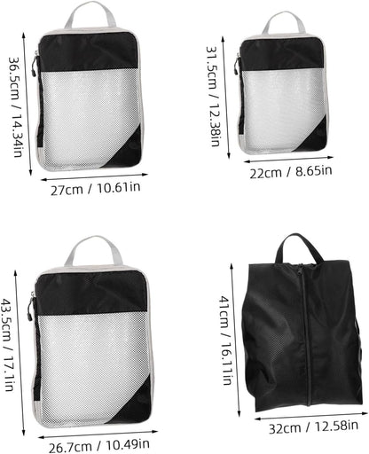BESPORTBLE 4pcs Travel Storage Bag Expandable Compression Packing Cubes with Handles for Clothes Organization