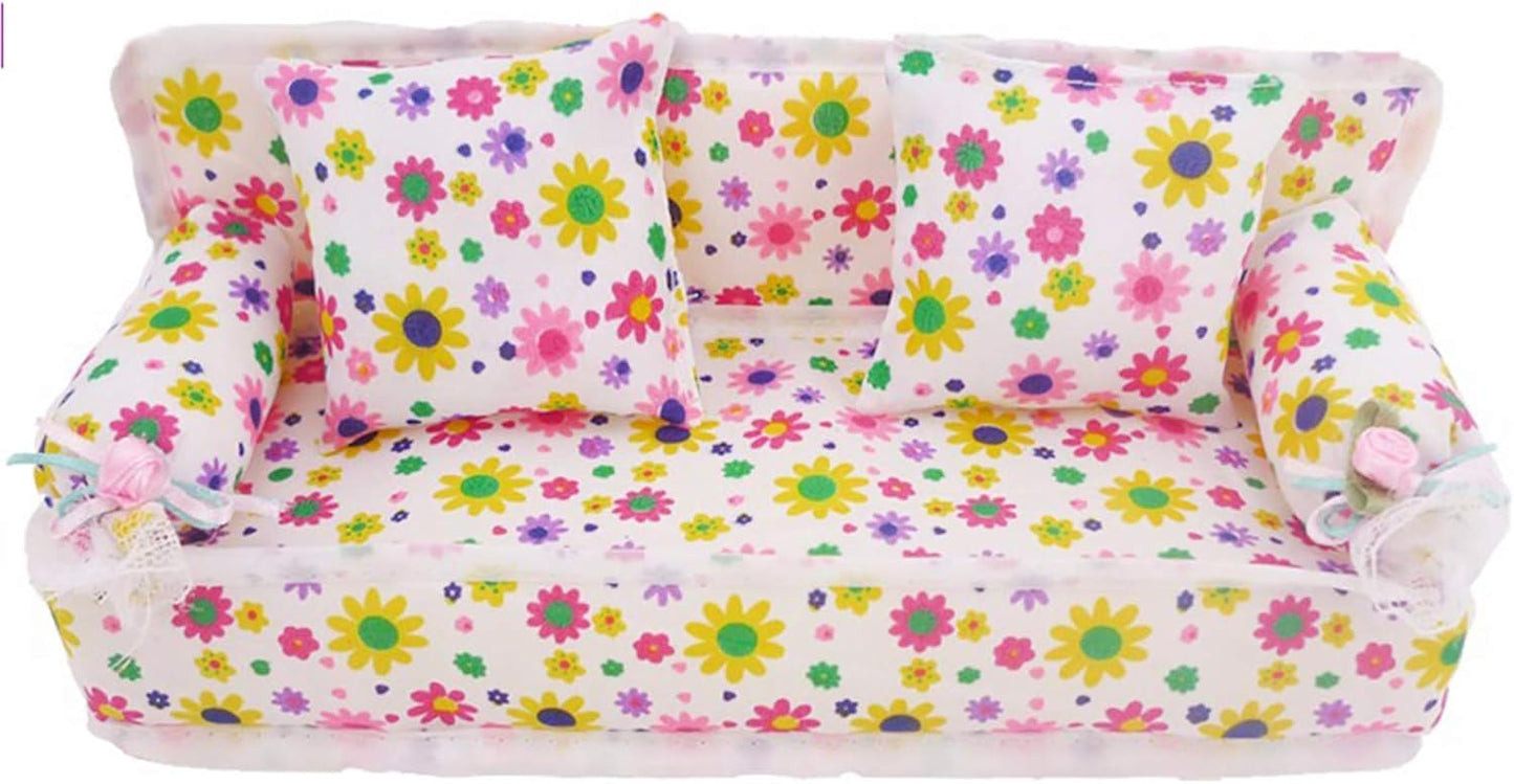 Yudanny 8 Pieces/Set Furniture Accessories Princess Set Dresser Gift + Sofa Set + Bed Set + Hangers for Bedroom Barbie Doll