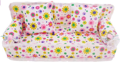 Yudanny 8 Pieces/Set Furniture Accessories Princess Set Dresser Gift + Sofa Set + Bed Set + Hangers for Bedroom Barbie Doll