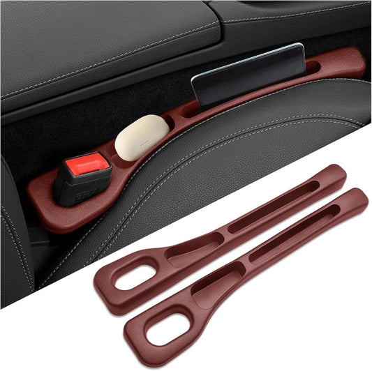 2PCS Upgrade Car Seat Gap Filler Organizer,Car Gap Filler Organizer with Storage Space for Filling Gaps & Storing Items,Versatile Car Accessories Gap Filler for Car Fit Most Vehicles (Red)