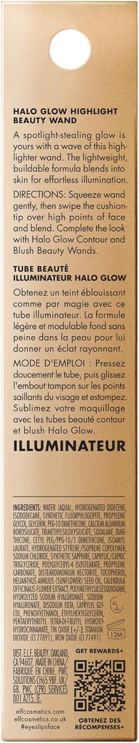 e.l.f. Halo Glow Highlight Beauty Wand, Liquid Highlighter Wand For Luminous, Glowing Skin, Buildable Formula, Vegan & Cruelty-free, Rose Quartz