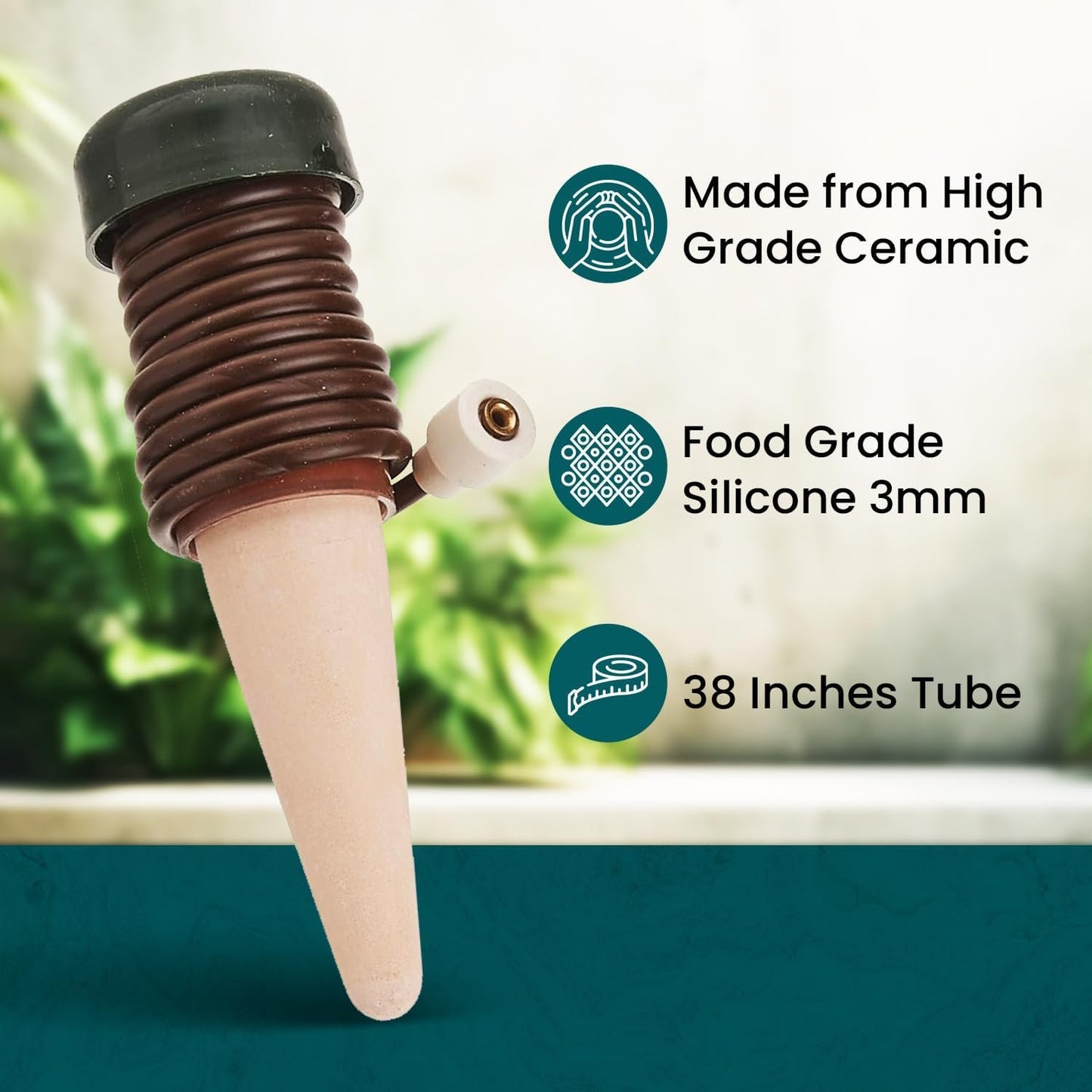 Blumat Classic Automatic Self Watering Plant Stakes (3 Pack) | Vacation Plant Watering Spikes | Houseplant Water Care for Indoor or Outdoor Plants