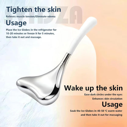 Facial Skin Care Tools for Women, Ice Globes for Face Massage, Unbreakable 304 Stainless Steel Cryo Sticks, Gifts for Women - with a Storage Case