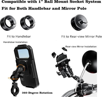 1'' Ball Mount Accessories Compatible with RAM Mounts/Double Socket arms(R3*2), Black2, 1.42*1.1*0.71