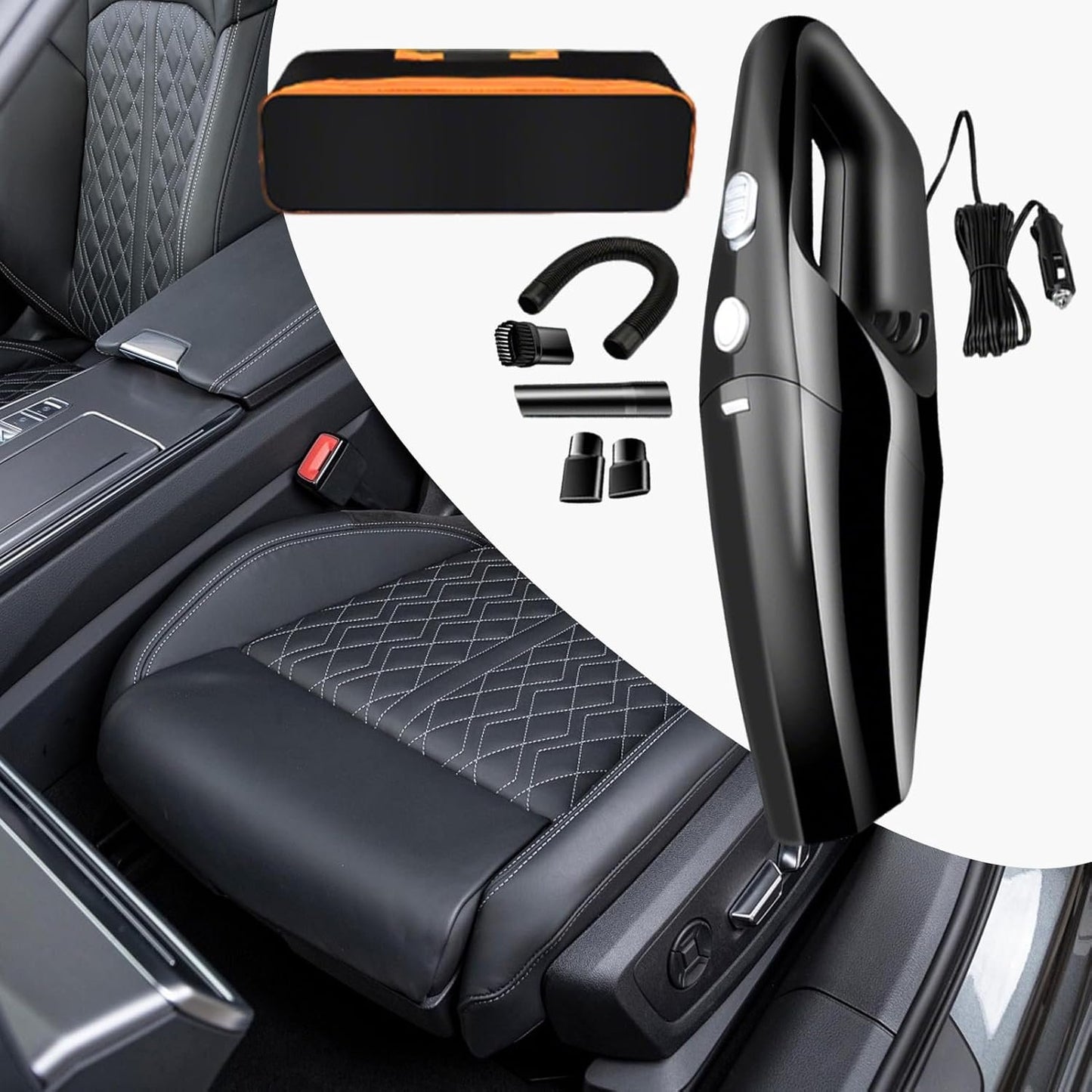 Generico Handheld Vacuum, Rechargeable Car Vacuum, Portable Detailing Air Blower, Compact Design, 11.81 x 3.54 x 2.36 Inches, Ideal for Kitchen, Vehicle, and Desktop Cleaning