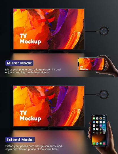 Wireless HDMI Display Dongle Adapter, 1080P HD Streaming for Laptop,PC,Smartphone to HDTV/Projector, Compatible with Android, iOS,Windows,and MacOS