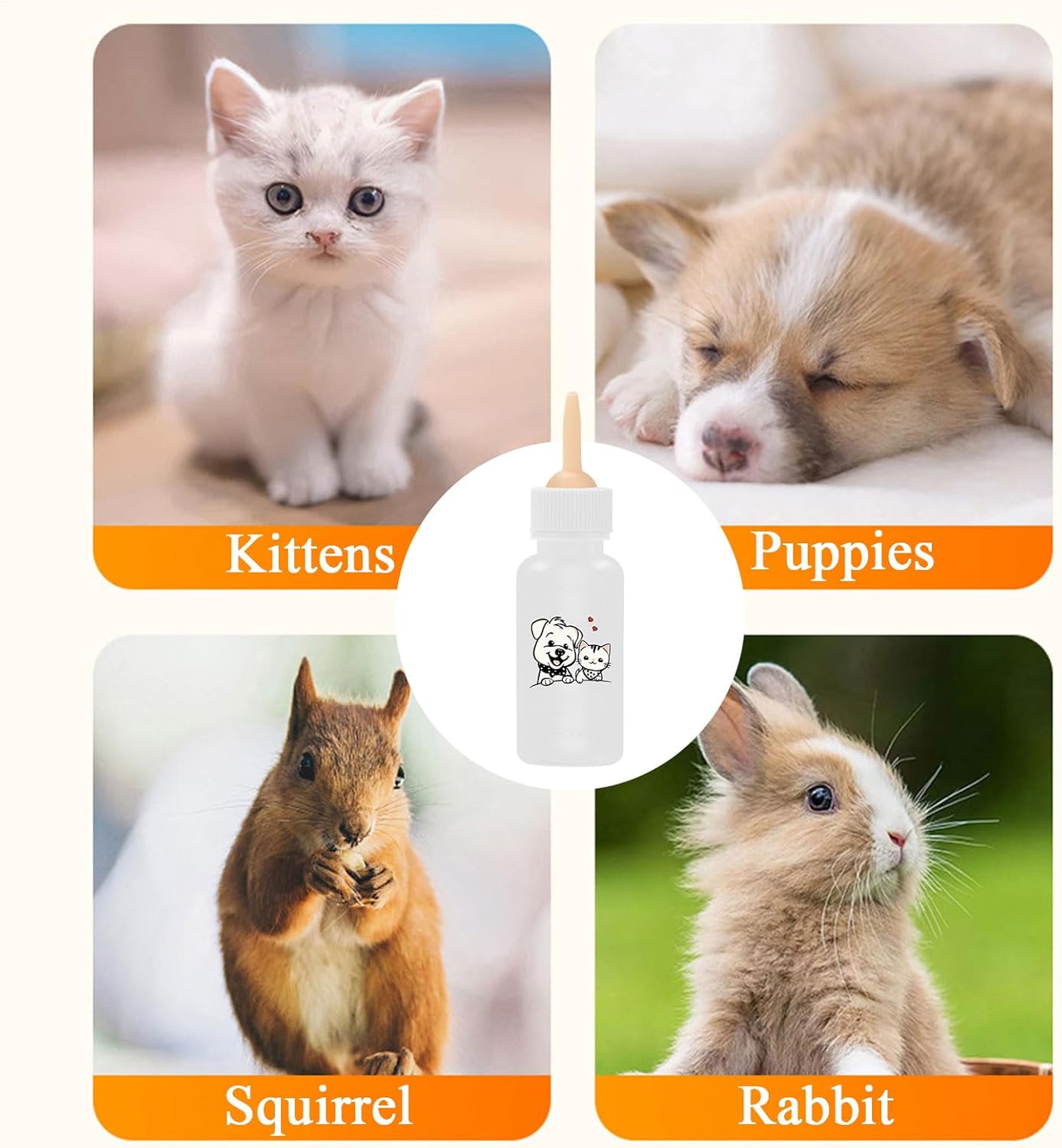 Kitten Bottles - Kitten Feeding Bottle | Sturdy Baby Kittens Bottle for Cats, Nursing Puppy Milk Feeder, Feeding and Watering Supplies, Portable for Indoor Outdoor Small Animals