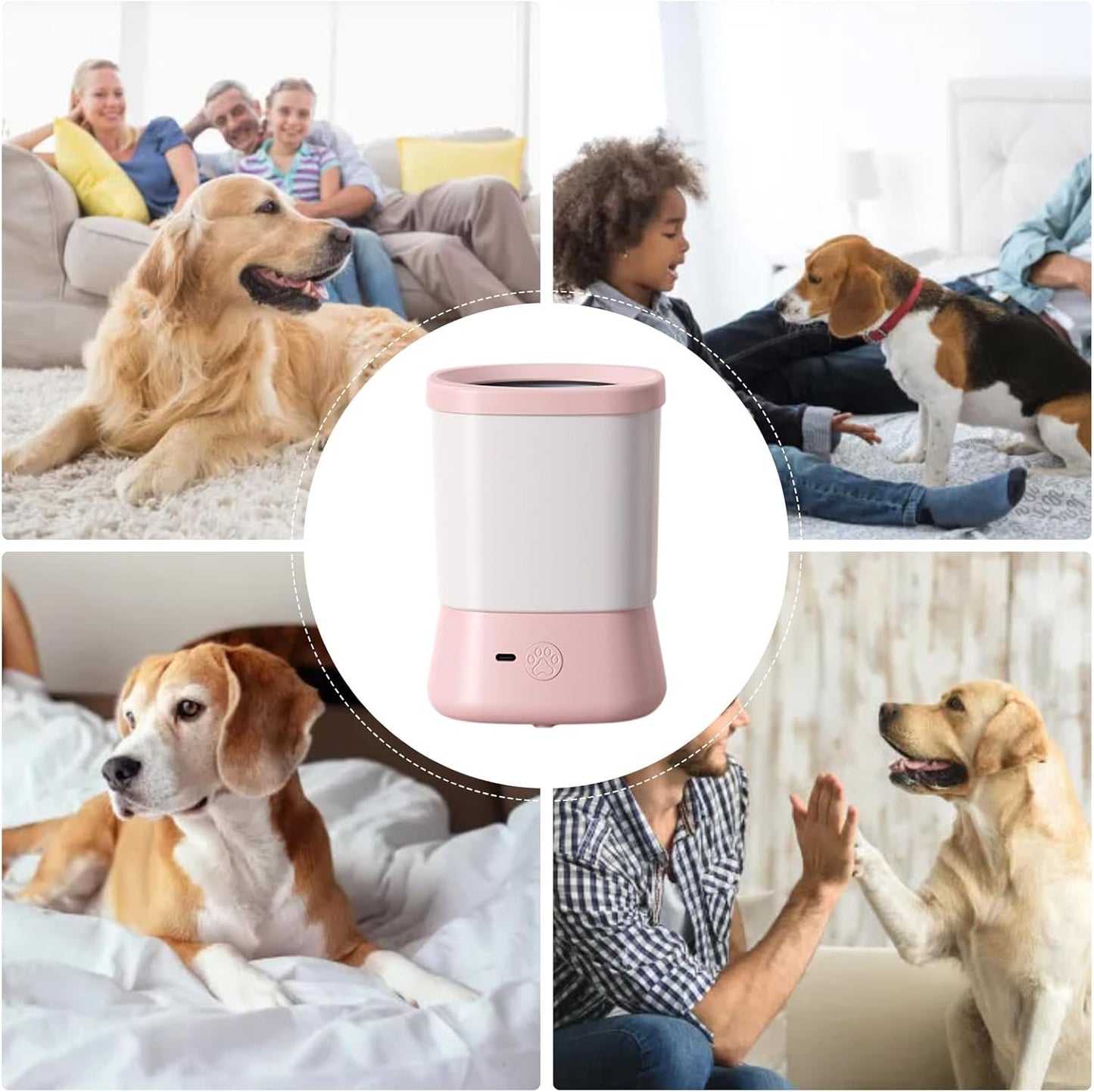 Dog Paw Cleaner - Paw Washers For Dogs - Feet Cleaner Scrubber Cup, Two-Speed Anti-Splash Pet Foot Cleaning With Soft Silicone Bristles, Travel Dog Cleaning Supplies For Camping Hiking Adventures