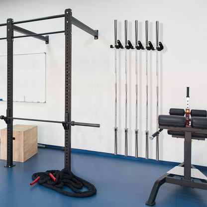 YZZHAJ Olympic Barbell Hanger, Heavy Duty Barbell Storage Rack, Vertical Barbell Mount Rack, Garage Gym Bar Wall Rack,Space Saving Commercial or Home Gym Accessory