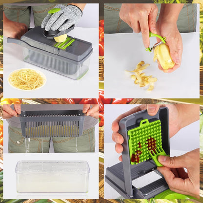 Nuo desire Mandoline Slicer for Vegetables 26 in1 Cubes Grater Vegetables Multifunction Manual Vegetable Cutter with 12 Blades for Julienne Vegetable Slicer Onion Fruit Potato Cutter